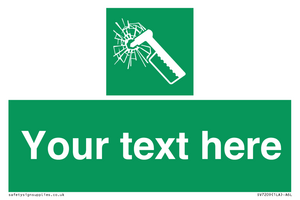 Custom sign safe condition emergency hammer